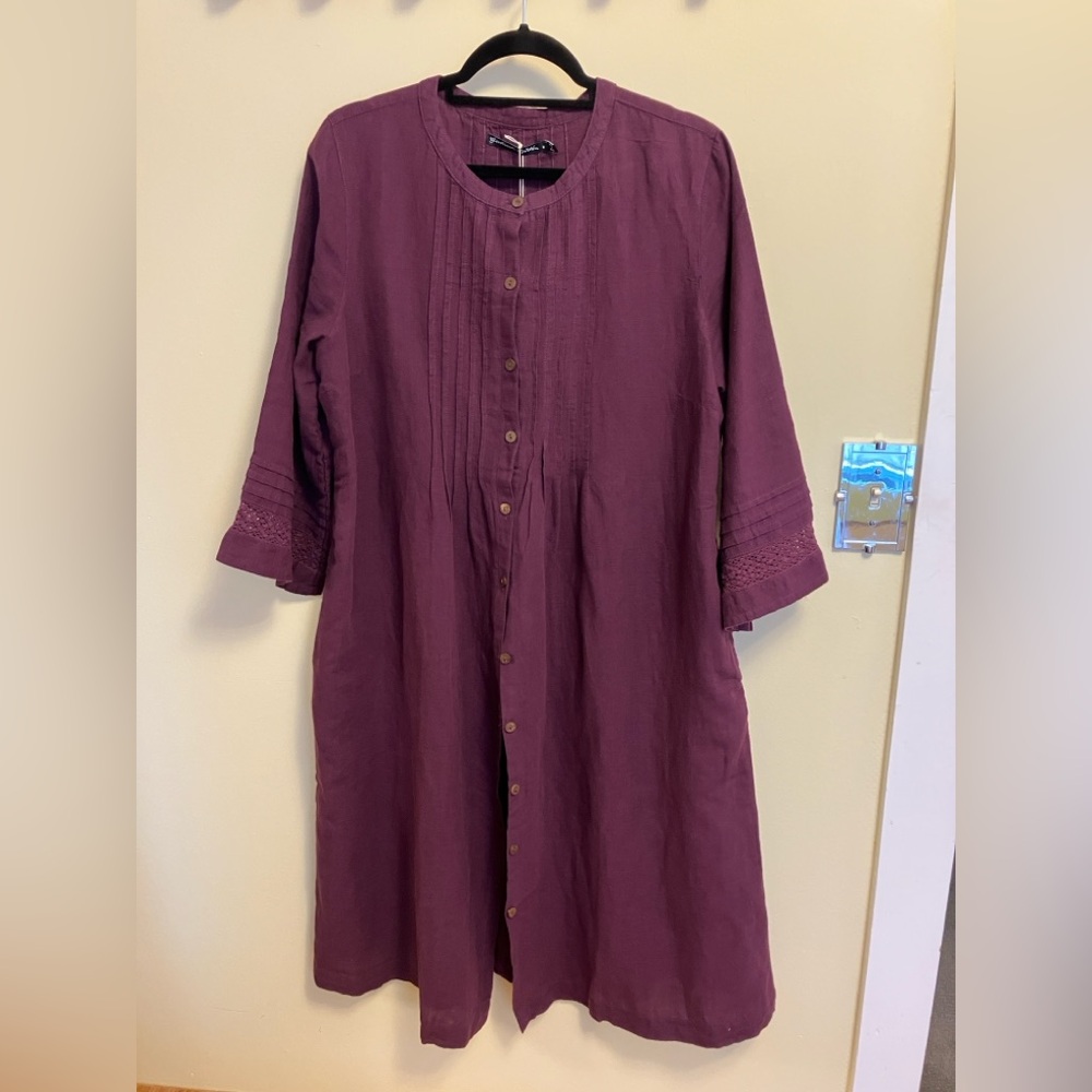 NWT Gudrun Sjoden Linen/Cotton Button up Dress